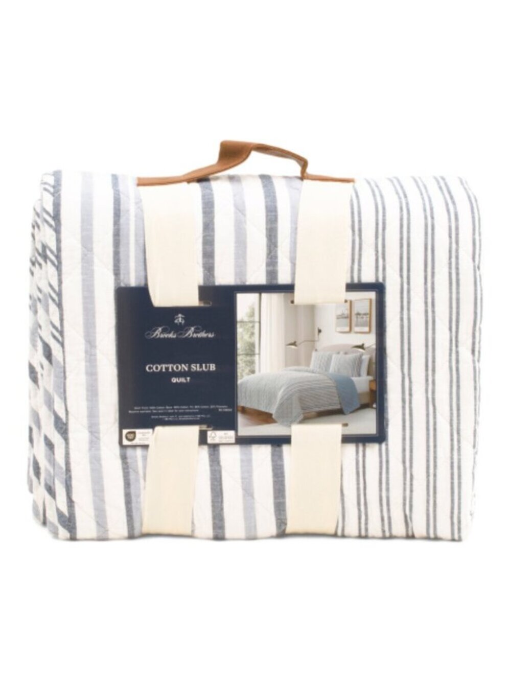 BROOKS BROTHERS Cotton Striped Layering Quilt